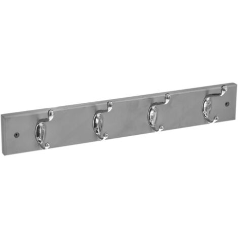 Kleiderhaken mit 4 köpfen aus holz und grauem metall - 5five
