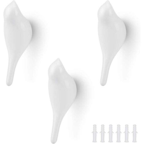 Kleiderhaken, Vogel-Wandhaken, Wohnzimmer-Dekorationshaken, Kleiderbügel, Hut, 3 Stück