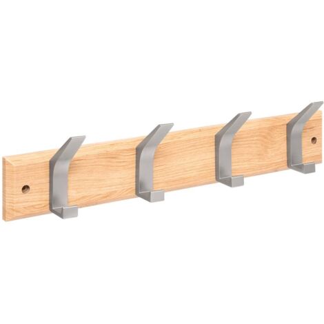 Kleiderhaken ziny 4 köpfe l45cm helles holz grau - 5five