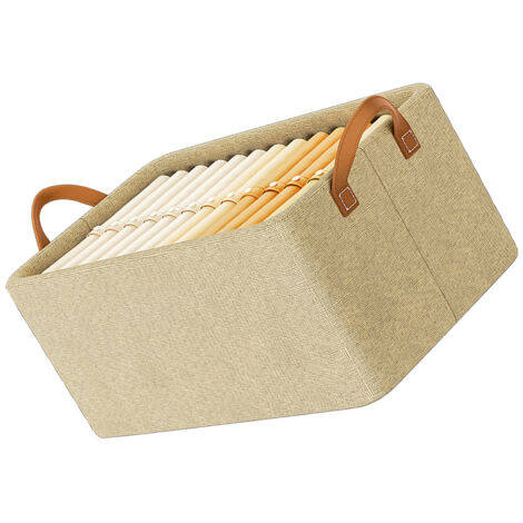 Kleiderorganizer mit verzinktem Rahmen, dickem Stoff, tragbarem Design, Größe 47 x 28 x 20 cm, Fassungsvermögen 26 Liter, Farbe Khaki, 600 g, 1 Stück