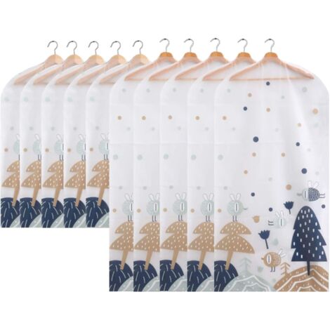Kleidersack, atmungsaktive Kleidersäcke, 10er-Pack Anzughüllen, faltbar
