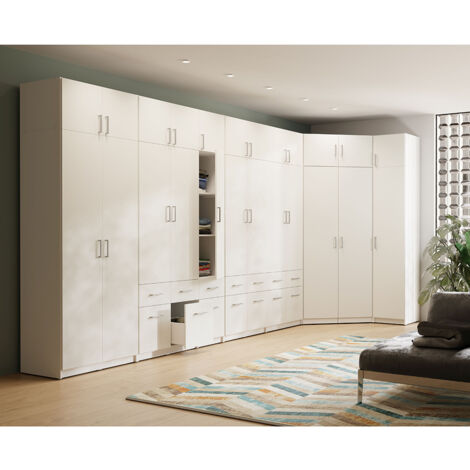 Kleiderschrank 10-teilig, weiß, TRIEST-166