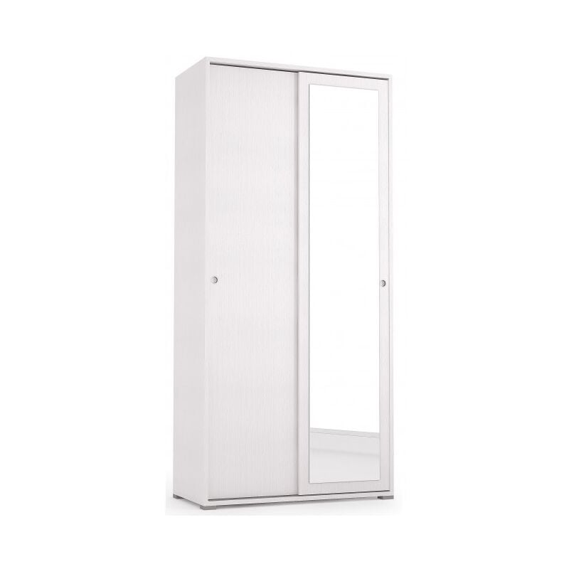 Kleiderschrank 90x195h Esche weiß - Plutone
