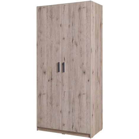 Kleiderschrank 2-türig, 92cm breit, Eiche, SELAWIK-166