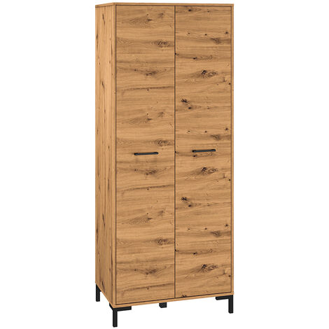 Kleiderschrank 2-türig, Artisan Eiche Nb., NASSAU-131, B/H/T ca. 80/200/51 cm