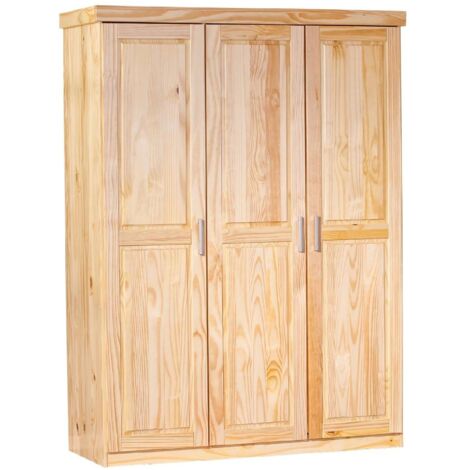 Kleiderschrank 3 Türen\ - Eiche Braun 140x190h cm