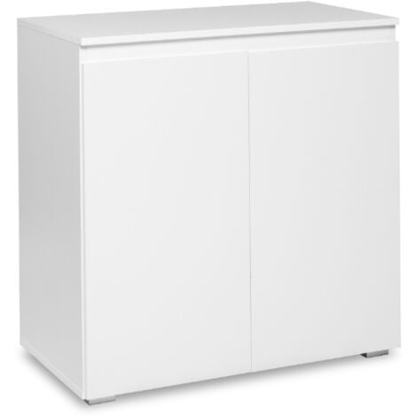 CAESAROO Kleiderschrank 80 cm mattweiß mit zwei Türen Serie Yoko weiß