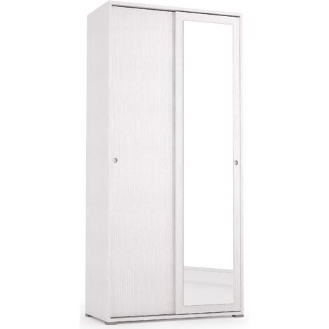 Kleiderschrank 90x195h Esche weiß - Plutone