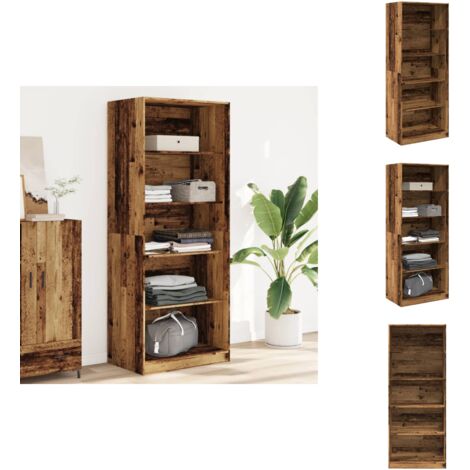 Kleiderschrank Altholz-Optik 80x50x200 cm Holzwerkstoff - Holzschrank - Kleiderschrank - Einbauschrank - Kommode - Aufbewahrung