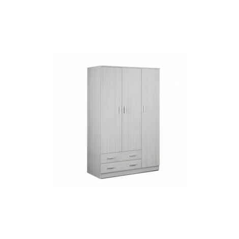Kleiderschrank aus Holz drei Türen zwei Schubladen Eucalipto 115x52x H182 cm