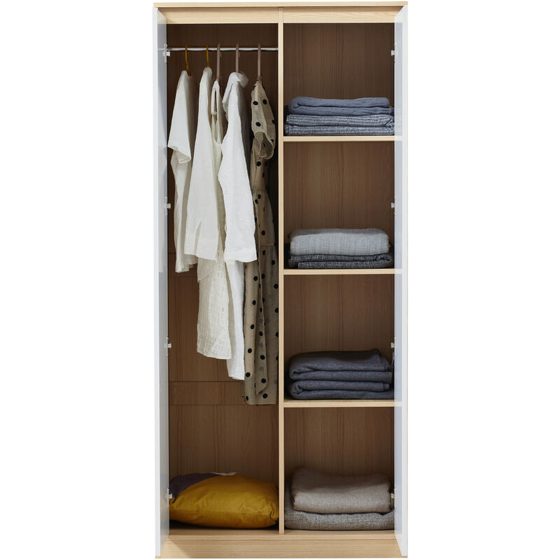 [en.casa] - Kleiderschrank Bastheim 176x80x52 Cm 4 Fächer