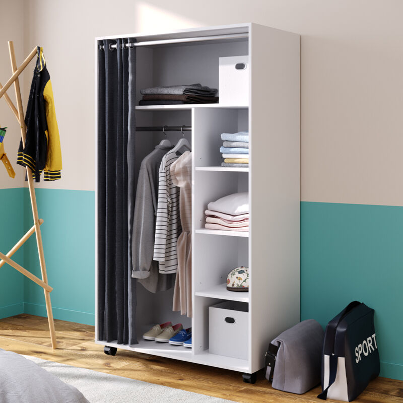 Kleiderschrank Doros, Weiß, 100 X 168 Cm Vicco