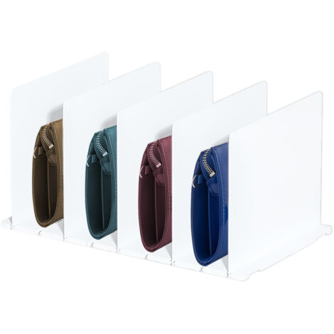 Kleiderschrank-Einteiler, Vertikales Organizer-Set, ABS Weiß/Transparent, 31,5 x 23,9 cm, 41,5 x 23,9 cm, 3–5 Einsätze
