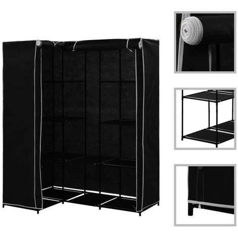 Kleiderschrank Faltschrank Stoffschrank Aufbewahrung Schlafzimmerschrank Flexibler Eckschrank 129 x 87 x 169 cm
