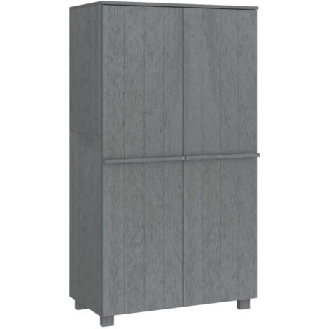 Kleiderschrank HAMAR Dunkelgrau 89x50x180 cm Massivholz Kiefer vidaXL