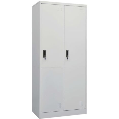 Kleiderschrank Hellgrau 80x50x180 cm Stahl vidaXL