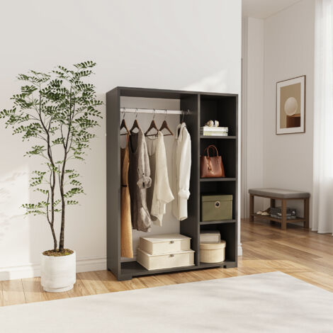 Kleiderschrank Nesbyen Anthrazit [en.casa]