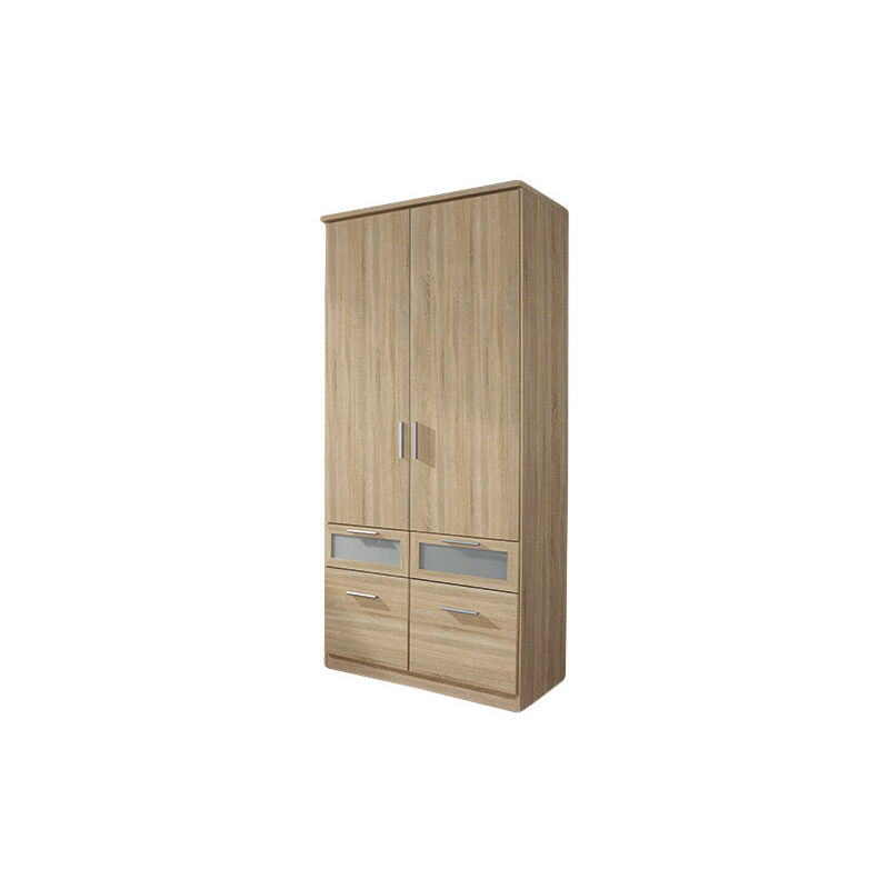 Kleiderschrank Ryan 2-trg grau B 91 cm - H 199 cm - T 56 cm