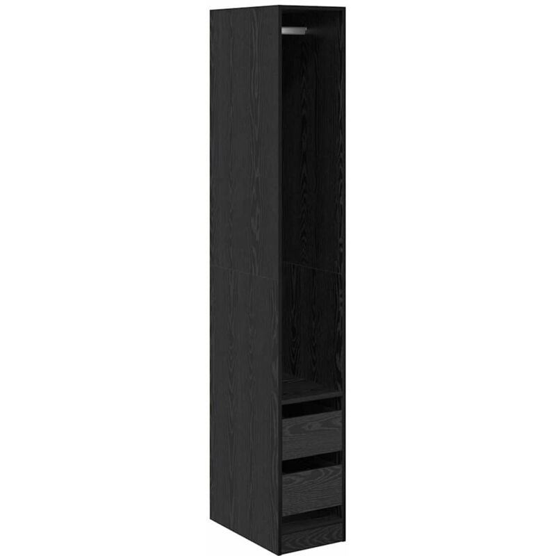 Kleiderschrank Schwarz Eichen-optik 50 X 30 X 200 Cm Vidaxl