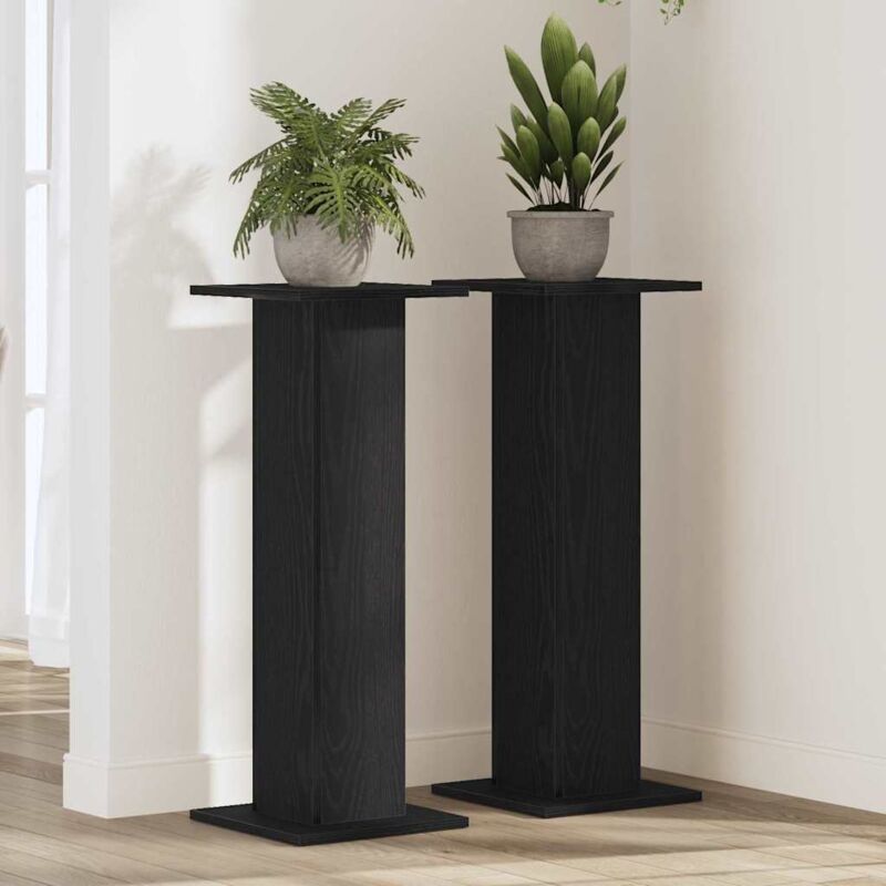 Vidaxl - Pflanzenständer 2 Pcs Schwarze Eiche 30 X 30 X 80 Cm