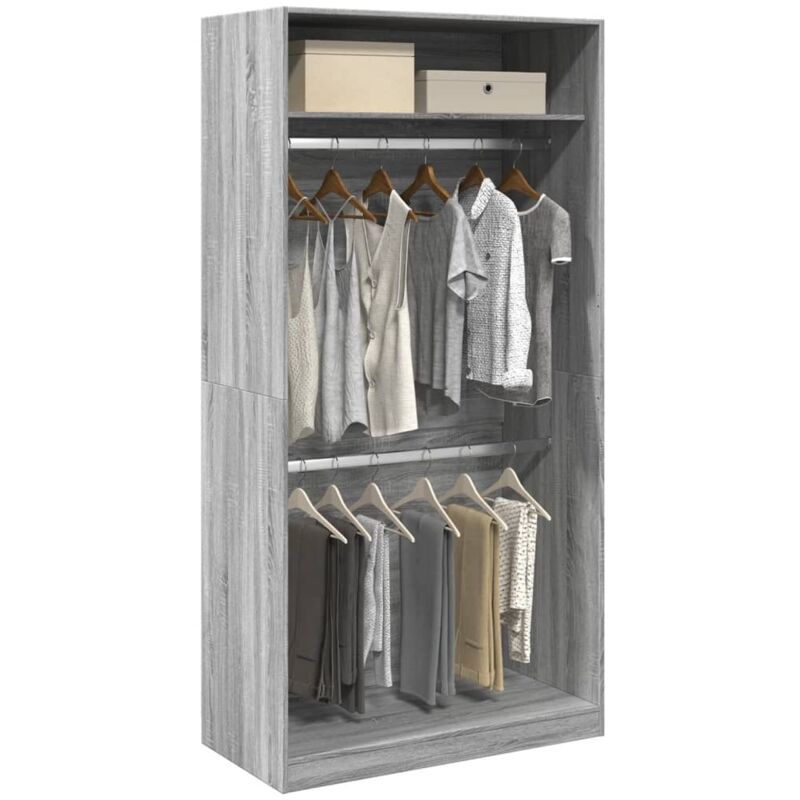 Vidaxl - Kleiderschrank Grau Sonoma 100x50x200 Cm Holzwerkstoff