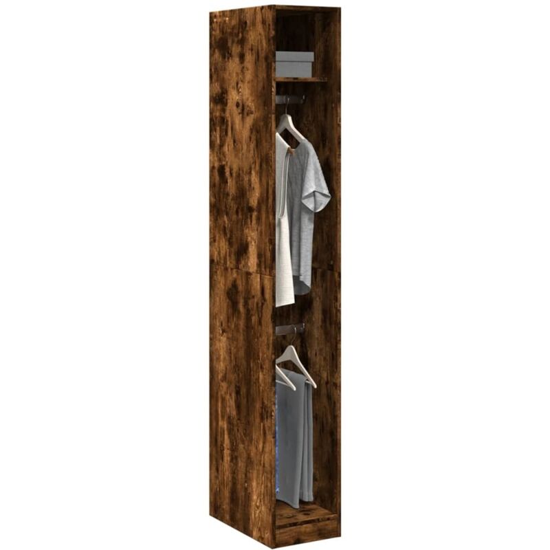 Vidaxl - Kleiderschrank Räuchereiche 30x50x200 Cm Holzwerkstoff