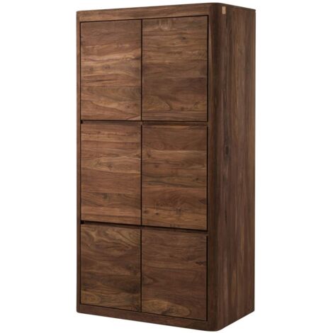 Kleiderschrank Sheesham 105x60x200 rot-braun gebeizt TORONTO 165