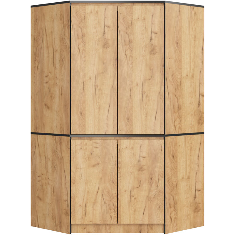 Akord Kleiderschrank Craft Eiche 100 Cm 4 Türen 6 Regalböden B100xh180xt50 Cm