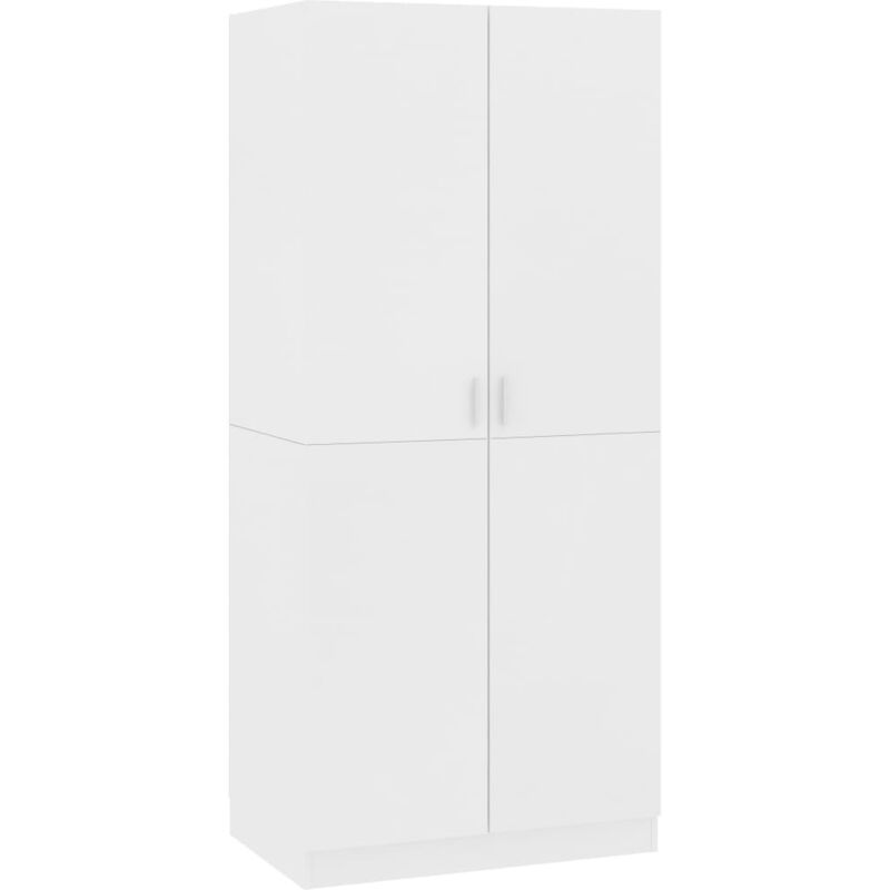 Kleiderschrank 80x52x180cm Spanplatte Weiß - Weiß - Vidaxl