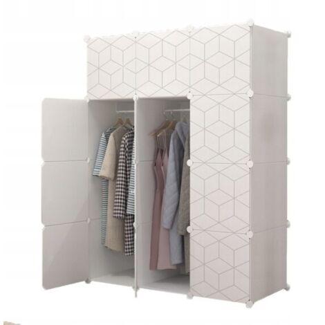 Kleiderschrank Weiß Modularer 147x75x47 cm