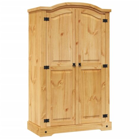 Kleiderschrank，Aufbewahrungsschrank，Garderobe Mexiko-Stil Kiefernholz 2 Türen NCEBE340776 Bonnevie