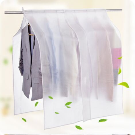 Kleiderschutzhülle [Transparente Kleiderbügelhülle] aus PEVA-Material, Größe 90 x 110 cm [Rückenfreies Design mit transparentem Fenster] für Kleider und lange Jacken