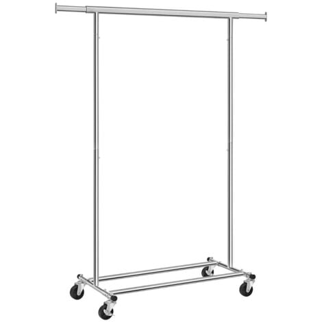 Kleiderständer auf Rädern mit ausziehbarer Kleiderstange 92-132 cm