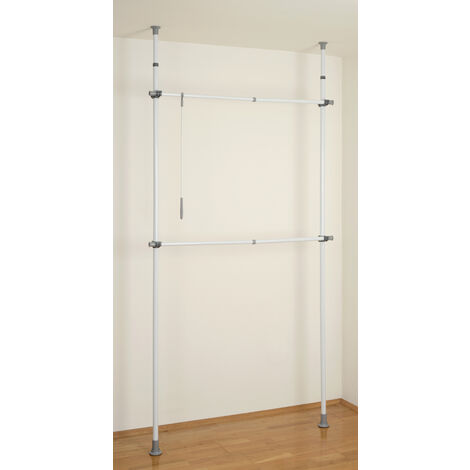 Kleiderständer Herkules Basic WENKO, Teleskopstangen für Kleiderschrank, 2 Ebenen