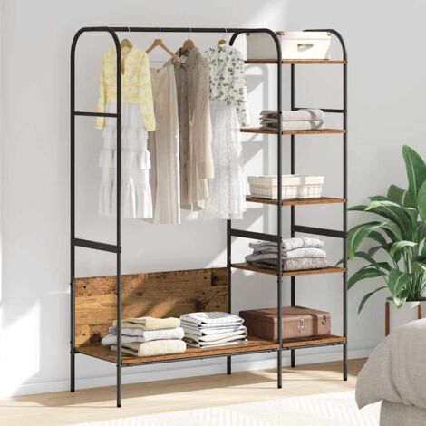 Kleiderständer mit Regal Braun 120 x 44 x 160 cm Holzwerkstoff vidaXL