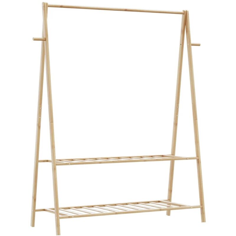 Kleiderständer Mit Ablagen 132x45, 5x150, 5 Cm Bambus Vidaxl