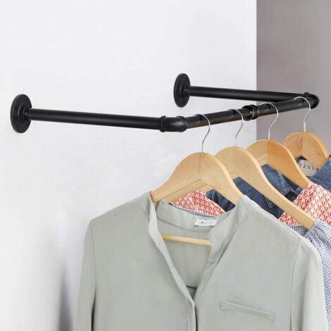 Kleiderstange Schwerlast Garderobenstange Industrie Garderobe Wandmontage 80cm