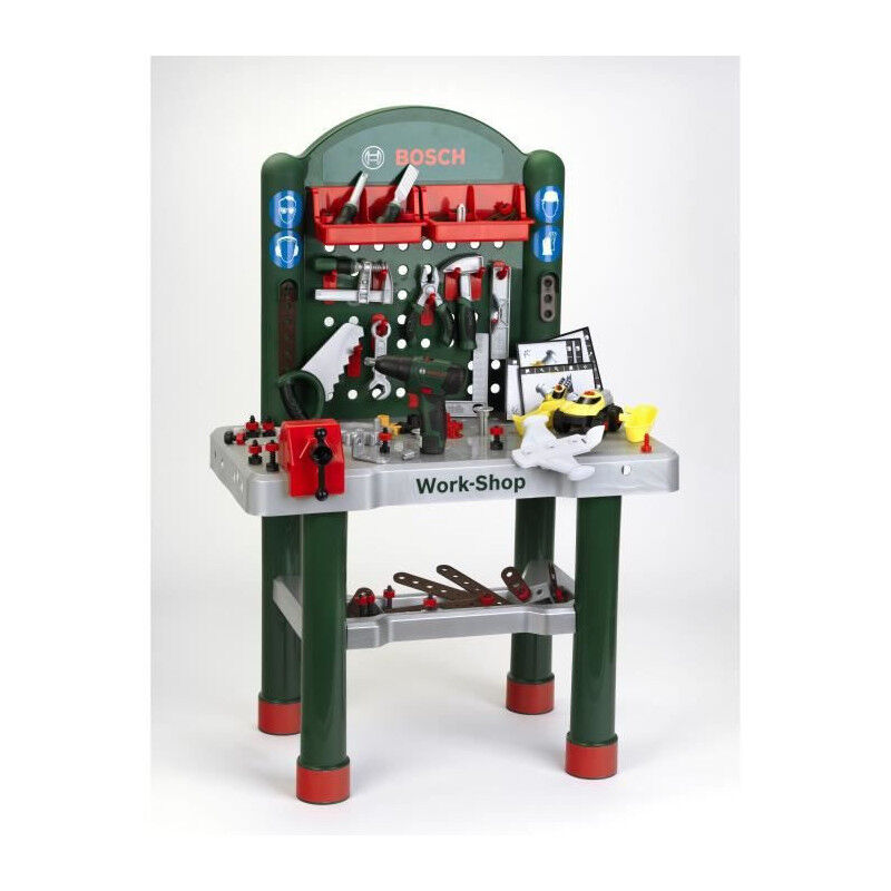 Jouet Etabli Bosch Workshop avec visseuse mecanique et vehicule a monter - 3 ans et + - Multicolore - Klein