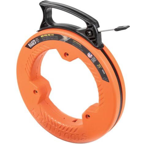 Klein Tools 56335 - Nastro in acciaio per molle largo 6,3 m e 0,6 cm, punta sottile in plastica, marcatura incisa al laser, ideale per brevi corse