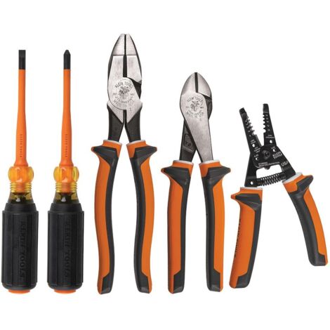 Klein Tools 94130 - Set di cacciaviti isolati, 1000 V, con 2 pinze e spellafili, 1/4 pollici