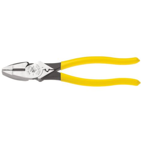 Klein Tools Pinze crimpatrici D213-9NE-CR Lineman, prodotte negli Stati Uniti, design aerodinamico ad alta leva in acciaio temprato a induzione, 22,9 cm