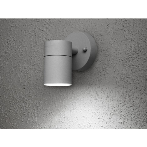 Kleine Außenwandleuchte MODENA Downlight, Höhe 9cm, Aluminium Grau