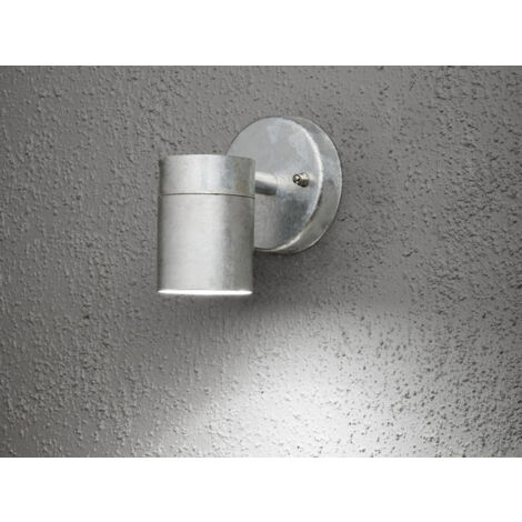 Kleine Außenwandleuchte MODENA Downlight, Höhe 9cm aus Stahl, Silber