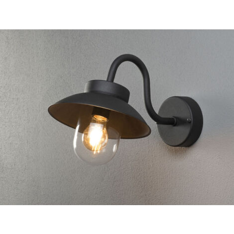 Kleine Außenwandleuchte VEGA aus Aluminium Schwarz, Höhe 24cm