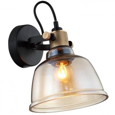 KOSILUM Kleine Braunglas-Wandleuchte - Linz