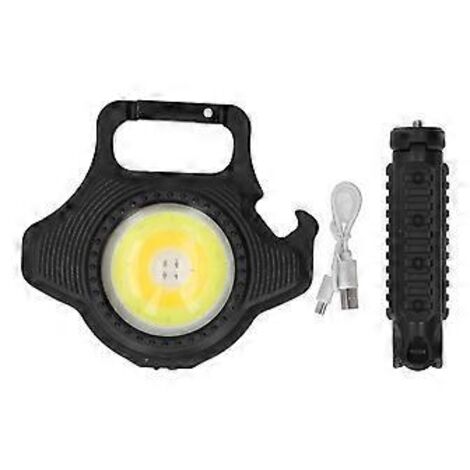 Kleine COB-Taschenlampe, 500 lm, wiederaufladbar, tragbar, mit Klapphalterung, ideal zum Angeln, Wandern und Campen.