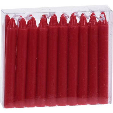 Kleine Echtwachs Stabkerzen 20er Pack - rot - Weihnachts Kerzen Set ca. 10 cm Höhe - Weihnachtsbaum Christbaum Gesteck Adventskranz Kerze