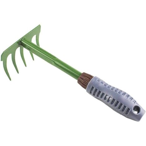 Kleine Gartenrechen aus Eisen, manueller Grubber für Haus, Balkon, Rasen und Freiland