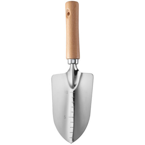 Kleine Gartenschaufel mit Griff, ergonomisches Edelstahlwerkzeug zum Graben und Pflanzen von Erdskalen