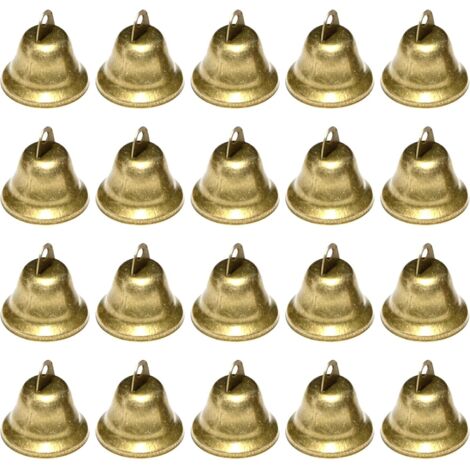 Kleine Glöckchen, 20 Stück, Vintage, kleine Glocke für Hochzeitsfest-Dekorationen, Weihnachtsglocke für Weihnachtsbäume, Metall-Glöckchen für Schlüsselanhänger, DIY
